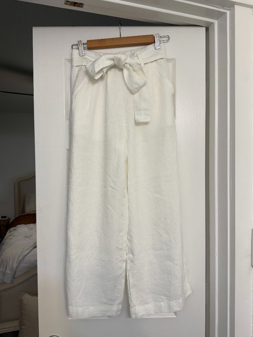 notPERFECTLINEN OEKO-TEX® Linen Pants in White Size Small